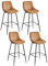 VASAGLE Barhocker 4er Set, Barstühle, ergonomische Rückenlehne, Kunstleder, Metallbeine mit verstellbaren Universalfüßen, 73 cm hoch, Home Bar, einfache Montage, karamellbraun LBC988K01
