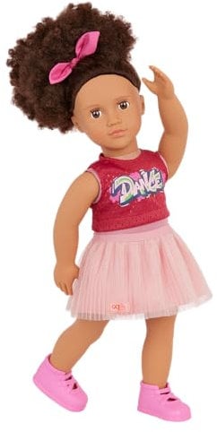 Our Generation – Puppe Catalina – 46 cm große Modepuppe mit Ballett- & Hip-Hop-Outfit, beweglichen Augen & frisierbarem Haar – Weicher Kuschelkörper