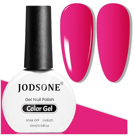 JODSONE 10 ml Esmalte de uñas en gel Rosa Rojo Esmalte de uñas en gel Rojo Claro Alto Brillo Soak Off U V Manicura de Salón DIY en casa