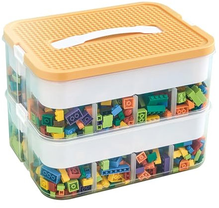 Mlllokfki Versatile Legos Box, Spacious Building Blocks, Practical Legos Blocks, Lightweight Duplo Sets for Age 3-5 30.5x23x23cm/12.01x9.06x9.06 Inches for Kids 1 Pack