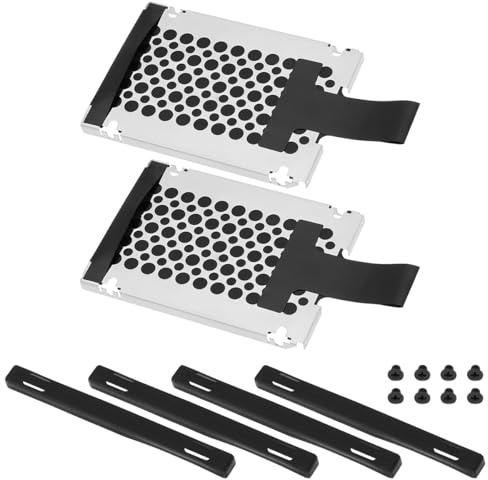 Ieron 2-teiliges 9,5-mm-Laptop-SATA-Festplattenschacht-Set mit Gummiführung, SSD-Schächte, kompatibel mit IBM ThinkPad T60, T410, T410S, T400, T500, Ersatz-Caddy für Festplatten-Upgrade