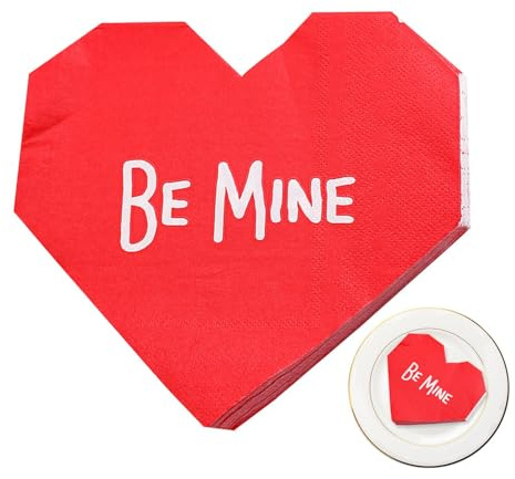 Valentinstag Servietten 2-Lagige Herzförmige Tissue-Servietten | Stabil Für Romantische Valentinstag Kerzenlicht Dinner Tischgedeck Party-Dekorationen Festliche Feiern, Besondere Anlässe