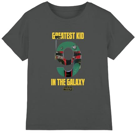 Star Wars Greatest Kid Boba Fett Kids T Shirt, Charcoal, 7-8
