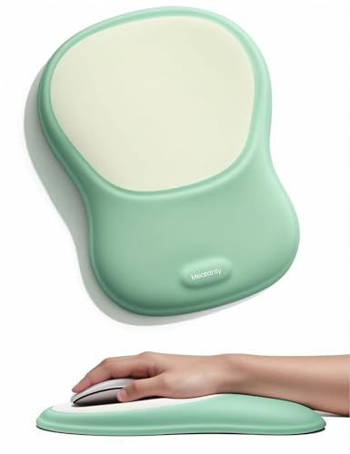 MEATANTY Tappetino Mouse Con Poggiapolsi, Ergonomico in Memory Foam [Sollievo Dal Dolore] [Supporto Per Tunnel Carpale] [Base Antiscivolo] [Morbido E Traspirante] [Materiale Sicuro] Per Ufficio O Casa