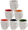 superyes Lot de 6 grandes tasses en céramique avec poignée ergonomique Vert/bleu/jaune/rouge/orange/blanc 450 ml