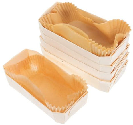 Gatuida Holzbackpfanne Mit Papierliner 12.00X6.50X3.80Cm Hitzebeständige Mehrzweck Kuchenform Für Backen Von Desserts Brot Und Kuchen Im Ofen
