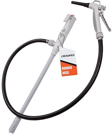 DeWay Battery-Powered Stick Fuel Transfer Pump with Hand Trigger Nozzle | 12 LPM Flow Rate, 130 cm Rubber Transfer Hose | No Fuel Can Adapter Needed | For Petrol, Diesel & Non-Potable Water