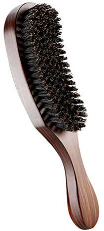 minkissy Holz Bartbürste mit Naturborsten für Herren Bartstylingbürste für Salon zu Hause