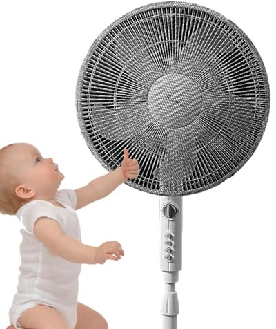 Fan Guard Cover - Mesh Finger Protection Screen, Universal Pedestal Fan Grill, Breathable Dust Barrier for Stand Fans | Long Lasting Fit for Home Preschool Office Playroom Safety Prevention