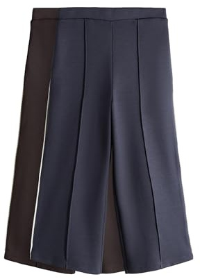 THE SET Mädchen Jersey-Jogginghosen aus Modal mit weitem Bein, 2er-Pack