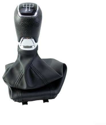 Pomo de palanca de cambios, para Skoda para Octavia A7 MK3 2014-2019, transmisión automática, piel sintética de plástico negro (6)