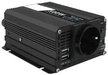 Inverter Onduleur De Voiture 500W DC 12V vers AC 110V 220V 50 Hz 60 Hz Adaptateur Transformateur Automatique Double Prise USB UE US Universelle Convertisseur Tension(12V 220V EU Black)