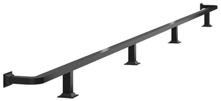 Bar Fuß Schiene Kit für kommerzielles Zuhause, 304 Edelstahl Quadrat Satin Finish Schlauch Untercounter Flat Rest Geländer Heavy Duty Montage(Black,1.5M/4.92FT)