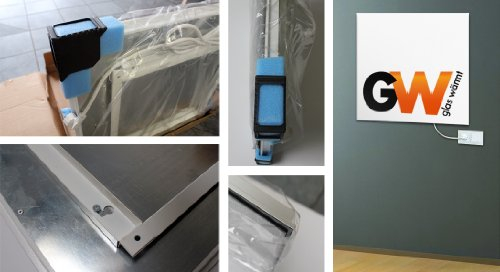Infrarotheizung Infrarot 700 Watt ESG Glas Weiss Glaswärmt Glasheizung