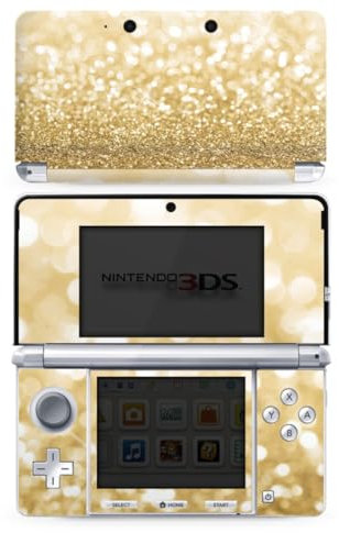Skin kompatibel mit Nintendo 3 DS Folie Sticker Glitzer Look Gold Staub