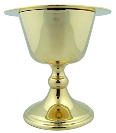 Sacred Vessel Cup High Polished Brass 2.5 Ounce Chalice and Paten Set