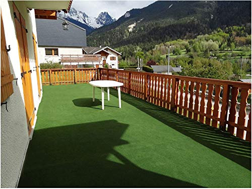 Decoweb Moquette d'extérieur Verte sur plots - Imitation Gazon synthétique - Rouleau de 2m x 6m
