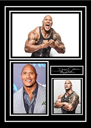 Fotografie mit Unterschrift und Autographen des ehemaligen Wrestling-Stars Dwayne „The Rock“ Johnson in atemberaubender Qualität.