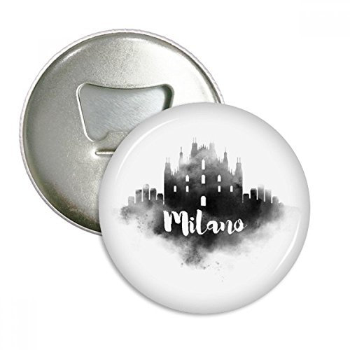 DIYthinker Milano Italien Zeichen Ink Stadt Malerei Runde Flaschenöffner Kühlschrank Magnet Pins Abzeichen-Knopf-Geschenk 3pcs Silber