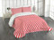 ABAKUHAUS Zuckerstange Tagesdecke Set, Diagonale rote Linien, Set mit Kissenbezügen Sommerdecke, für Einzelbetten 170 x 220 cm, Weiß Rot