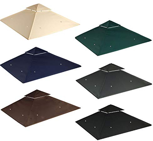 freigarten.de Toit de rechange pour pavillon de 3 x 3 m - Sable antique - Imperméable - Matériau : panama PVC souple 370 g/m² - Extra résistant - Modèle 6 (anthracite)