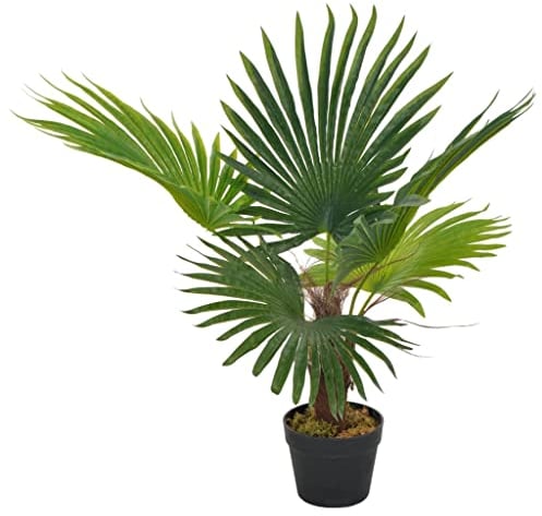 vidaXL Künstliche Pflanze Palme mit Topf Kunstpflanze Dekopflanze Zimmerpflanze Topfpflanze Büropflanze Grünpflanze Deko Zimmer Pflanze Grün 70cm