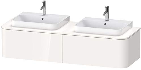 Duravit Happy D.2 Plus Waschtischunterbau für Konsole wandhängend, 1600x550 mm, 2 Auszüge, für 2 Aufsatzbecken, Farbe (Front/Korpus): Weiß Seidenmatt Lack - HP4946B3636