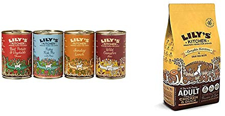 Lily's Kitchen Adult Grain Free Wet Dog Food Multipack with Adult Chicken and Duck Complete Dry Dog Food (7kg)