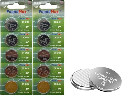10 x PoundMax 2430 CR2430 DL2430 3V Lithium Coin Cell Batteries