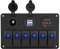 pannello 8 interruttori barca adatto per Pannello interruttori a bilanciere 6 Gang Car Boat Marine Caravan LED Pannello interruttore a bilanciere Doppio USB Voltmetro Accendisigari