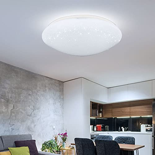 etc-shop LED Design Decken Lampe Sternen-Himmel Effekt Leuchte rund warm-weiss neutralweiß Tageslicht Beleuchtung, Lichtfarbe:6500 K Kaltweiß