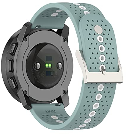Chofit Armbänder kompatibel mit Suunto 9 Peak Strap, weiches Silikon-Sport-Ersatzarmband 22 mm Band mit bunten Löchern, Uhrenzubehör für Suunto 9 Peak Smart Watch (Schiefer)