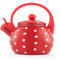 H&H Bollitore Smaltato, Decoro Rosso e Bianco a Pois, Lt 2, adatto all'induzione