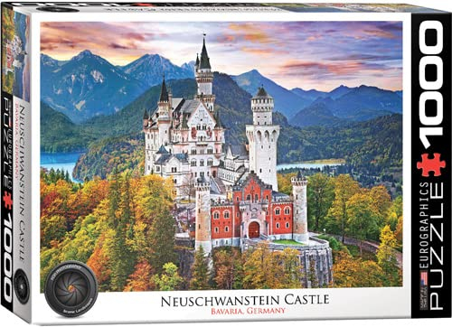 1000 Teile Puzzle - Puzzle - Schloß Neuschwanstein + Puzzle Alu Rahmen für 1000er
