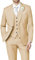 HUUTOE Costume 3 pièces élégant pour mariage, bal de fin d'année, affaires, blazer à un bouton, veste gilet et pantalon, smoking, pour homme, personnalisable, champagne, Taille 4XL