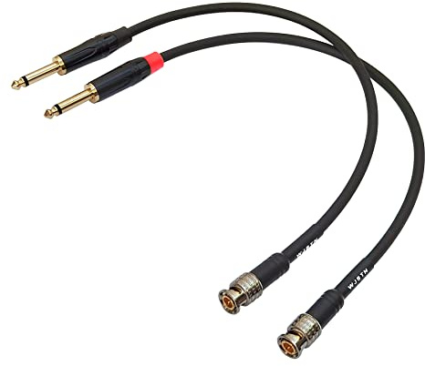 WJSTN 1FT 6.35mm TS Plug to BNC Plug Audio Cable, BNC Male to 1/4 Mono Male Adapter for CCTV and More
