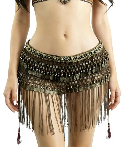 Wuchieal Belly Dance Tribe National Style Belt Tassel Hip Scarfs Velvet Waist…
