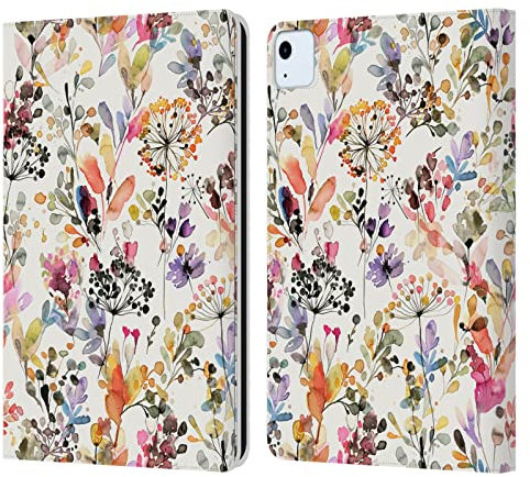 Head Case Designs Licenciado Oficialmente Ninola Hierbas Silvestres Jardín Carcasa de Cuero Tipo Libro Compatible con Apple iPad Air 2020/2022