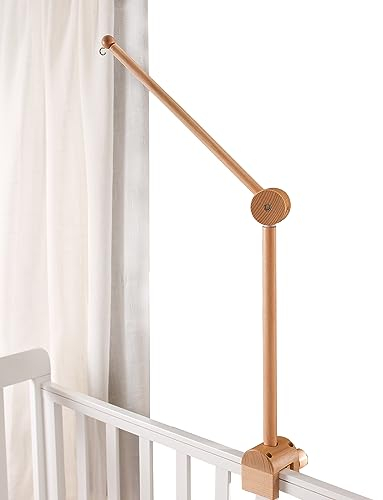 Mamimami Home Mobile Holz für Babybett 360°Drehbar Baby Mobile Halterung Ständer Mobile Handyhänger für Windspiele Geburt Geschenk Neugeborene DIY Deko-Artikel