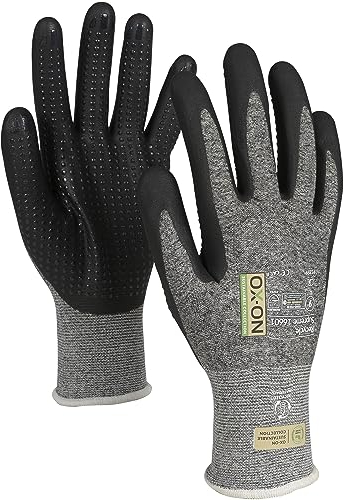 OX-ON RECYCLE SUPREME 16601 Fester-Griff-Arbeitshandschuhe Gr. 10 | 12 Paar Schutzhandschuhe mit Nitrilschaumbeschichtung & Noppen | Recycelte Mechaniker-Handschuhe mit festem Grip | EN-Zertifizierung