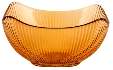 H&H Groove Set 6 Coppette, Vetro, Ambra, 12x12cm