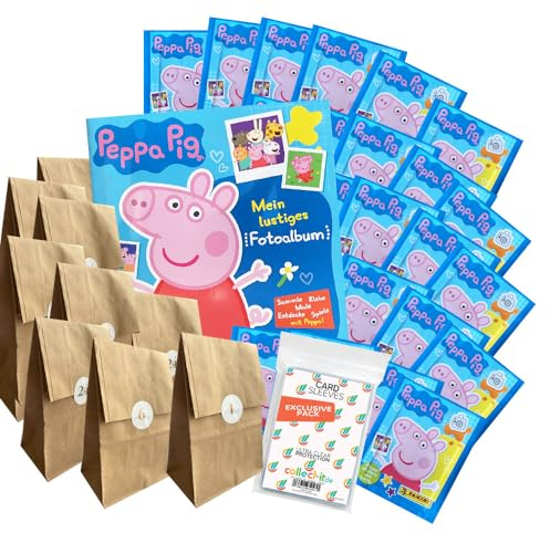 Bundle mit Peppa Pig Wutz - Mein lustiges Fotoalbum - Sammelsticker Adventskalender + Exklusive Collect-it Hüllen