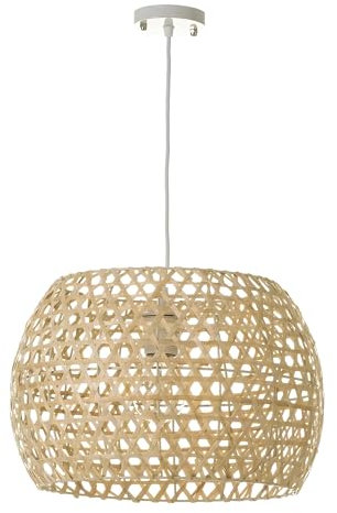 LEKE GO Lámpara de techo rejilla de bambú natural versátil estilo nordicos de Ø 35x23 cm