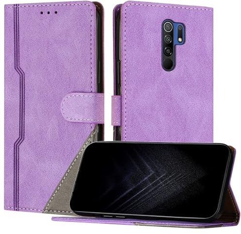 JayModCase Custodia per Xiaomi Redmi 9,Flip Custodia Portafoglio Caso Libro con Magnetica | porta carte di credito | Supporto Stand - Viola