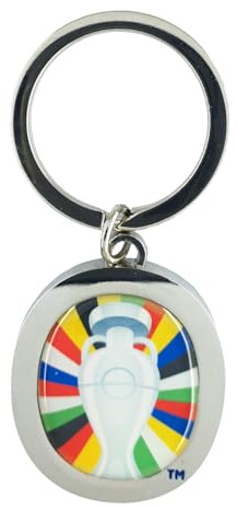 UEFA Euro 2024 AMBALLCOM | UEFA | Porte-clés avec Logo Réplique | Métal | 33x35x3 mm | Cadeau pour un Fan de Football | Produit Sous Licence UEFA