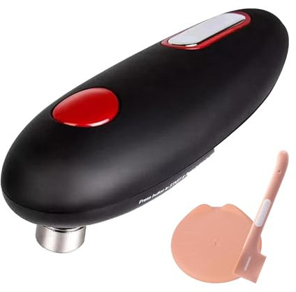 HAZARA Ouvre-boîtes électrique One Touch Button - Convient pour l'ouverture de boîtes de conserve de différentes tailles