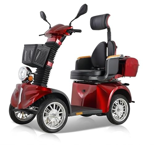 ZVGREEN-DJ-1000-S25-Elektromobil-Mobilitätsroller mit 4 Rädern-Seniorenmobil (Rot)