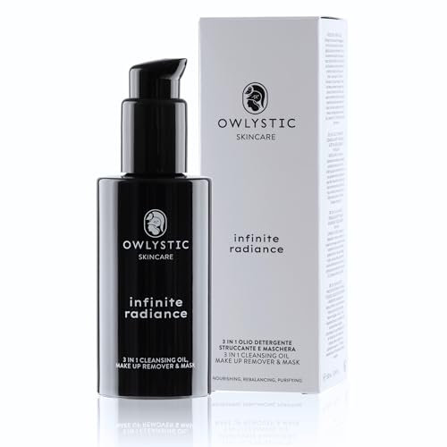 OWLYSTIC Gesichtsreinigungsöl 3-in-1 – Make-up-Entferner Maske – Bio Vegan 100% Made in Italy – mildes Gesichtsreinigungsöl für Tiefenreinigung – alle Hauttypen 150 ml