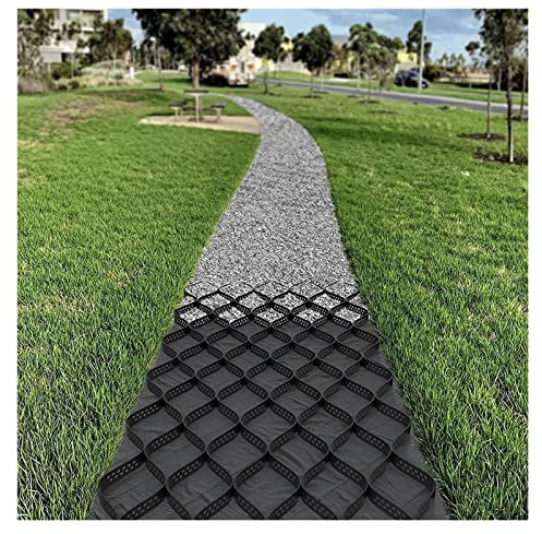 Geogitter für Gartenwege zum Auffüllen von Gras und Kies, durchlässiges Stabilisierungs – für Terrasse/Gehweg/Schuppensockel/Einfahrt/Parkplatz, 5 cm/2 Zoll Tiefe (Größe: 4 x 6 m/13 x 19,7 ft)