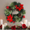 30cm Weihnachtskranz, Türkranz Weihnachten, Künstlicher Adventskranz, Dekokranz Tischkranz Weihnachtsdeko, Weihnachten Girlande Herbstkranz Kränze Außen zum Kamin, Haustür, Wand-Fenster(Grün)